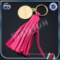 Tasselkeychain de couro vermelho bonito feito sob encomenda de WANJUN &amp; keyringK-497)